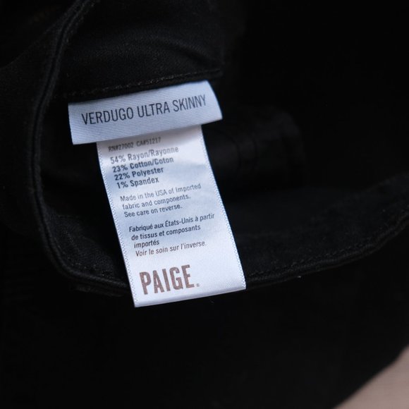 Paige Verdugo Ultra Skinny Jeans, Black (28) - Picture 6 of 7